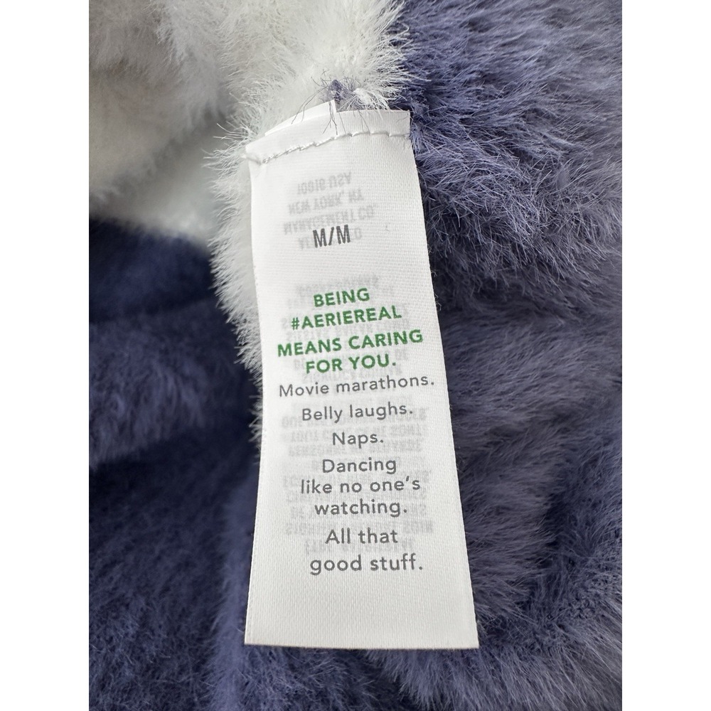 Aerie Campfire Chenille Stripe Sweater  American Eagle Womens Medium Soft Blue - Picture 6 of 7